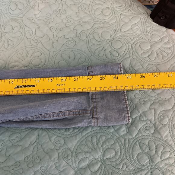 Wrangler Mens Western Rodeo Button Up Blue Indigo Denim Pearl Snap Shirt 2XL - Picture 12 of 12